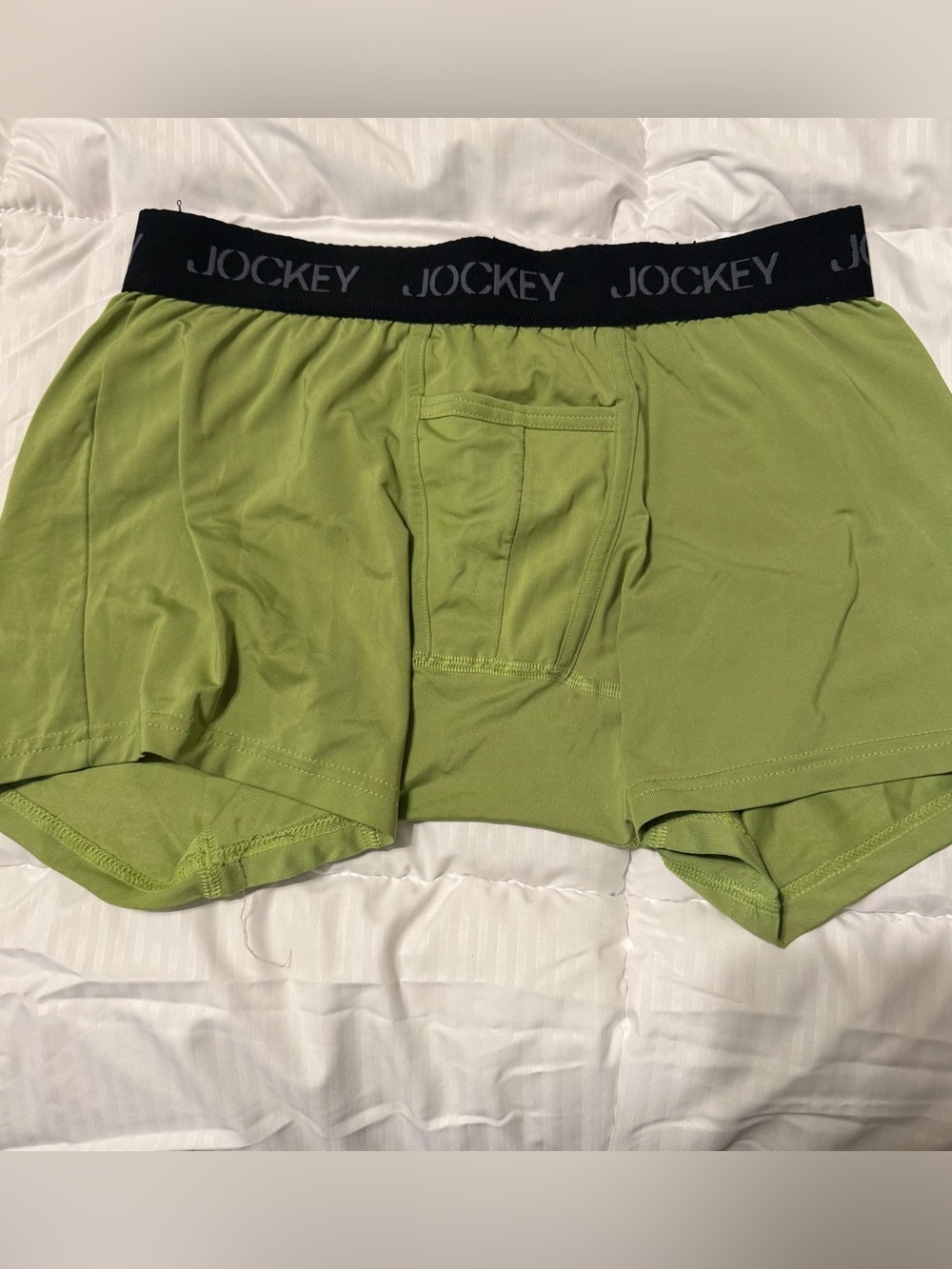 Jockey Men’s Light Olive Green Boxer Briefs with Black Waistband